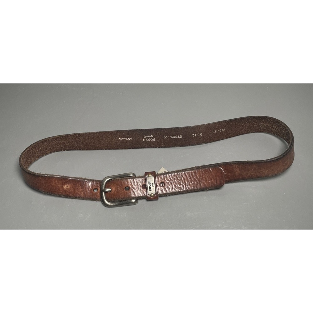 Vintage Fossil Leather Belt Brown Distress Leather Medium - Picture 2 of 15